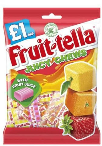 Fruittella Juicy Chews with Fruit Juice Bag - Pack of 12 x 135G