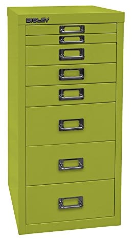 BISLEY MultiDrawer, 29er Serie, DIN A4, 8 Schubladen, Metall, 604 Grün, 38 x 27.9 x 59 cm