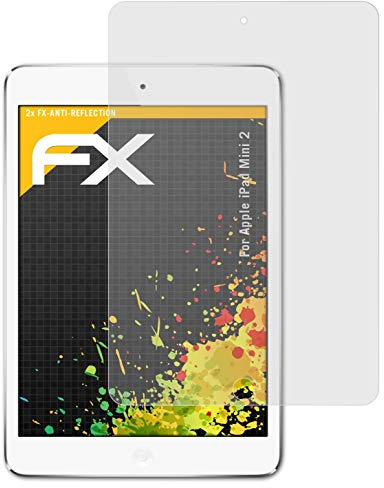 atFoliX Película Protectora compatible con Apple iPad Mini 2 Lámina Protectora de Pantalla, antirreflejos y amortiguadores FX Protector Película (2X)