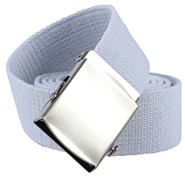 YEHMAN Unisex Gürtel Canvas Belt militärisches Design, mit Metall Gürtelschnalle Taktischer Gurtel Outdoor Sportarten Stufenlos Verstellbarer Länge 120 cm Breite 3.5 cm - Weiß