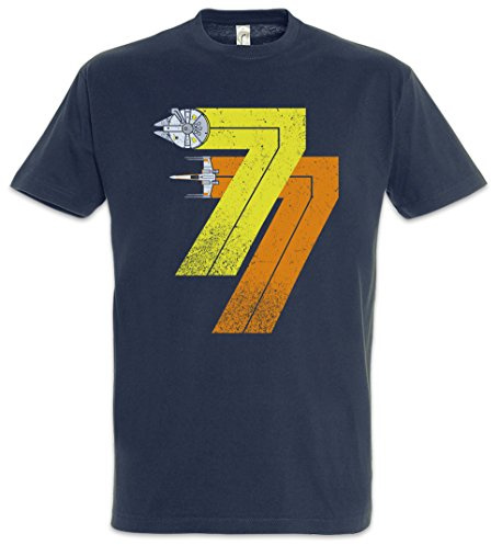Urban Backwoods Vintage Rebel Born 77 Herren T-Shirt Blau Größe L