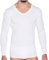FERRYS - 5284 - Camiseta Manga Larga Básica Cuello Pico Hombre - 100% Algodón Peinado - Color Blanco - Talla XL/60 - Fabricado en España