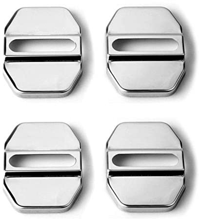 Lot de 4 coques de protection pour poignées de porte de voiture - Pour Mercedes Benz - Acier inoxydable - Pour l'intérieur Silver