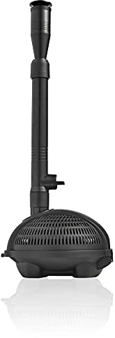 Swell Pond Fountain Pump 2400. Fully Submersible with Strainer Cage. 4 Spray Nozzle Head Attachments Included, for Outdoor Garden Decoration, and 3 Year Guarantee