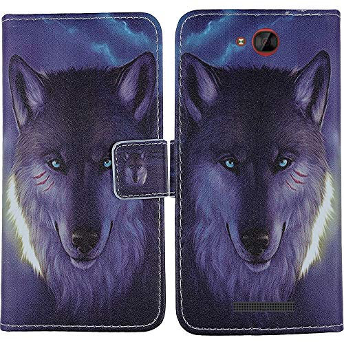 Gukas Flip Premium Business PU Cuir Housse Coque Étui pour Logicom Le Hola 5 Cas Magnétique Téléphone Couverture Protecteur Portefeuille Cover Case Support Book Stand (Wolf)