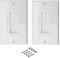 RLECS 2-Pack White Brush Wall Plate Single Port Multipurpose Outlet Cover Wall Mount Panel for Multimedia HDMI HDTV Speaker Wires