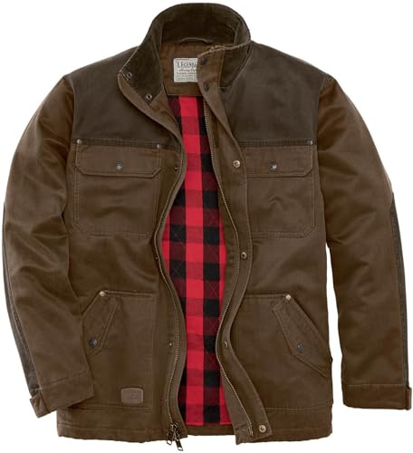 Legendary Whitetails Mens Barn Chore Coat Vintage Waxed Cotton Water Resistant Work Jacket, Rawhide, MED