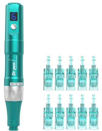Dr.Pen A6S Microneedling Pen Micro Needling Treatment Tool Kit for Skincare Wrinkle Removing Professional Microneedle Machine in 6 Speeds Adajustable with 10 16-Pin Cartridges Wireless