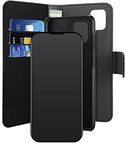 Puro Schutzhülle für Apple iPhone 12 mit abnehmbarem Magnetverschluss, Schwarz, PUROFOLIOMAGNIP1254B