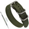 MZBUTIQ 18mm Grün Strap Uhrenarmband Ersatz Extra Lang Herren 3 Ringe Matte Silberne Schnalle