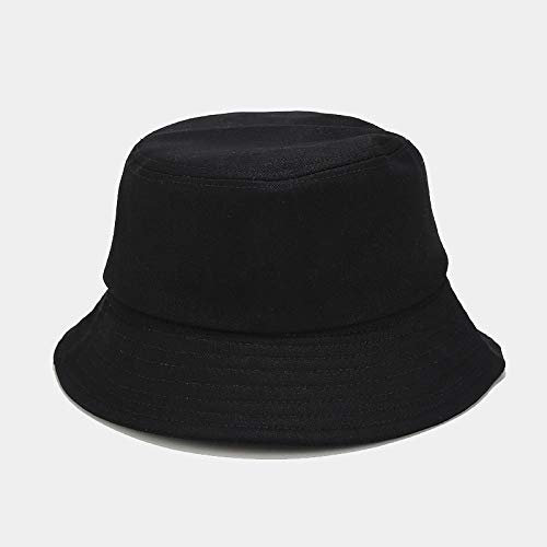 Bucket Hat Hut Damen Herren Schwarz Weiß Fest Eimer Hut Unisex Caps Hip Hop Männer Frauen Panama Cap Beach Sun Fishing Hut-Schwarz