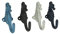 Zeckos Set mit 4 bunten Seepferdchen-Deko-Wandhaken, Gusseisen, 12,7 cm