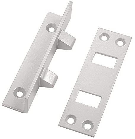 ZEROplus Set of 2X Surface Fixing Bevel Door Hinge Bolts with 2X Frame Plates, 100x30mm