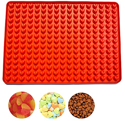 Generic 255 Mulden für Haustier, Mini-Herzform, für Schokoladentropfen, Hunde-Leckerlis, Pfanne, Süßigkeitenform