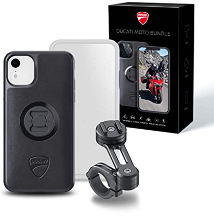 SP CONNECT Soporte para teléfono móvil para moto, resistente al agua, para Ducati, moto, bicicleta, scooter, accesorios para todos los teléfonos inteligentes como iPhone Samsung, soporte para gadget