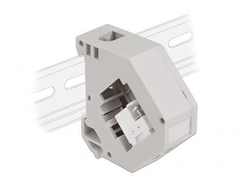 Delock Hutschienenadapter mit Keystone IEC Buchse zu Terminalblock