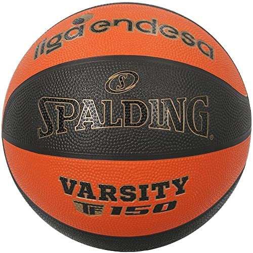 Spalding Varsity TF 150 offizieller ACB Basketball, Größe 7, zertifizierter Basketball, Gummimaterial, ideal für den Außenbereich, Rutschfester Griff, sehr strapazierfähig