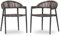 acamp Gartenstühle 2er Set stapelbar Brooklyn | Stapelstühle mit wetterfest beschichtetem Aluminium-Gestell | Atmungsaktive Bespannung aus Polyester-Schnüren | Stapelsessel in Anthrazit & Grau