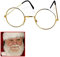 Jonami Brille Weihnachtsmann Kostümbrille Nikolausbrille Weihnachtsmannbrille Nickelbrille Runde Retro Brille Nikolaus für Nikolauskostüm, mit Runden Gläsern