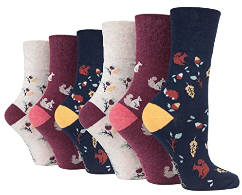 SOCK SHOP GENTLE GRIP 6 Pairs of Ladies Socks, Size UK 4-8 (6 x RF104)