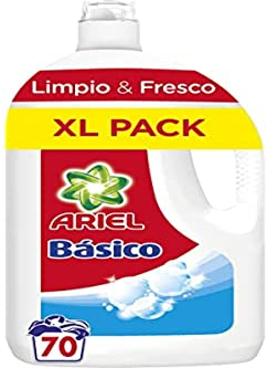 Ariel Detergente Lavadora Liquido, 70 Lavados, Jabon con Fragancia Fresca, la Elección Economica de Ariel, Elimina Manchas y Deja tu Ropa Limpia