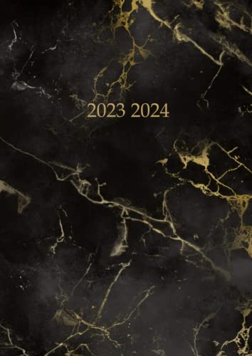 2023 2024: Großformat DIN A4 , APRIL 2023- MÄRZ 2024 , buchkalender 1 tag eine seite , 388 seiten,12 zwölf monate , Jahresplaner kalender , Terminplaner tag für tag Kalender , marmor schwarz gold