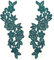 1 Paar Spitzenapplikation Blumenstickerei Patch,Blumen Spitze Nähen Applikation Kragen Applikation DIY Handwerk Ausschnitt Nähen Stickerei Patches Zubehör für Cheongsam Kleidung Kleid,Dunkelgrün