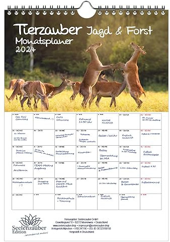 Tierzauber Jagd & Forst Planer DIN A4 Kalender für 2024 - Seelenzauber