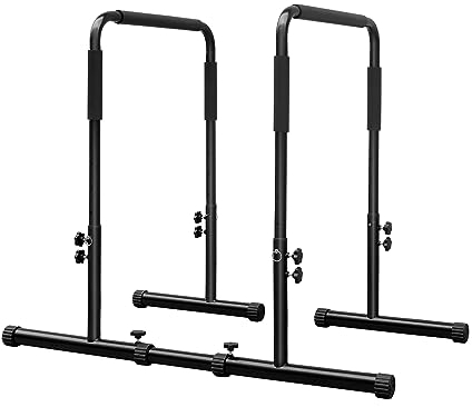 FUNJEPE Barre de dips réglable en acier robuste parallèle, station de musculation pour la maison, la gym, l'entraînement physique, équipement de fitness