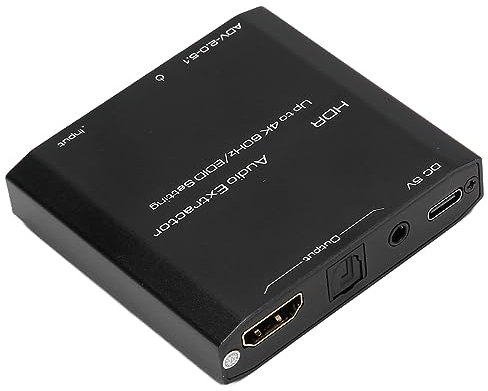 4K HDR HDMI Audio Extractor, 4K 60Hz HDMI Sound Extractor SPDIF + 3,5 Mm Ausgang für DVD, HD-Player, Kabel, Satellitenboxen, für Fire TV, für, für PS5, für, PC Laptop Usw