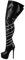blingqueen Stivali da donna con plateau sopra il ginocchio a spillo con catene, Poliuretano nero., 46 EU