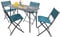 VCM 5-TLG Gartenmöbel Set | Sitzgruppe Essgruppe | 1xTisch, 4X Stühle | Tisch Maße ca. H. 72 x B. 110 x T. 55 cm | Klappbar | Garten Set - Sumila Türkis