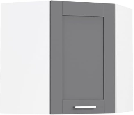 Küchenschrank hängend | Maße ca. H. 60 x B. 57 x T. 57 cm | Eckschrank | Hängeschrank mit zwei Fächern im Landhaus Stil | Küchenmöbel - Colura