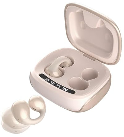 Ear Clip Open Ear Headphones Wireless Bluetooth Ear Clip Bone Conduction Headphones Bluetooth Open Ear Earbuds Bone Conducting Conduction Earbuds Bone Clip On Earphones