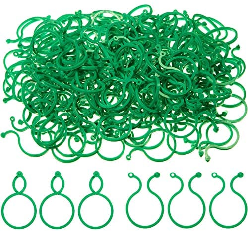 UCLEVER Garden Plant Clips 5 x 3cm Tomato Support Clips Twisty Plant Rings for Supporting Stems Vines Grow Upright (100, Green)