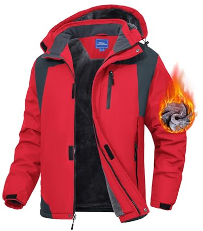 Zoofly Skijacke Winterjacke Herren Warm Wasserdicht Outdoor jacken für Männer Winddicht Snowboardjacke mit Abnehmbarer Kapuze