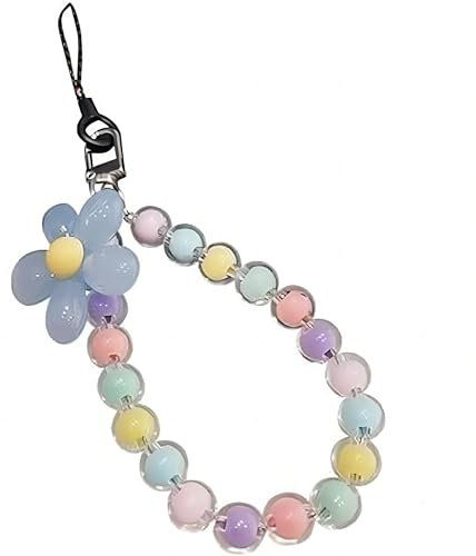 Gowxs Color Mobile Phone Lanyard Universal Phone Chain Bow,Pearl Beaded Lanyard Wrist Strap Anti Lost Charm Strap Fashion Case Keychain Wallet Decoration Pendant Cell Charms