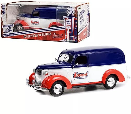 alles-meine.de GmbH Chevrolet Chevy Panel Truck 1939 Transporter Summi Racing Equipment 1/24 Greenlight Modell Auto mit individiuellem Wunschkennzeichen