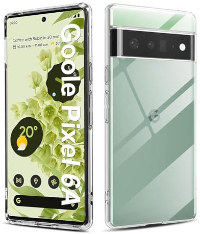 Posdou Hülle für Google Pixel 6A Handyhülle, Silikon Weich TPU Schutzhülle mit Kamera Schutz für Google 6A, Stoßfest Anti-Scratch Durchsichtige Case Cover Pixel 6A, Nie Vergilbung