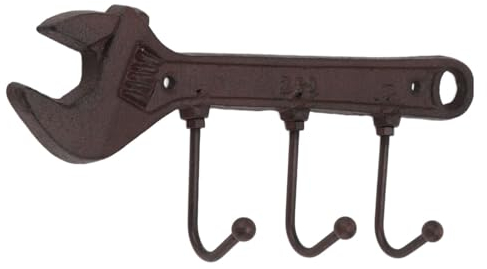 NYSUZHOUJI Porte-manteau de style industriel, crochets de manteau en fonte, cintre mural décoratif, crochets de cintre muraux robustes pour l'entrée de la maison, marron (Forme de clé)