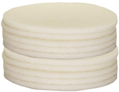 Polier und Reinigungspad für Einscheibenmaschinen mit 40cm Treibteller. Parkett Pflegen Ölen Nachölen Polierpads - Bodenbeläge wie Marmor Vinyl Holz einpflegen (10 Weiß, Ø 40cm/16)
