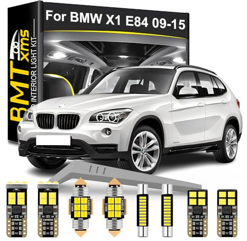 BMT xms Kit de Luces LED Interior para BMW X1 E84 2009-2015, Bombilla LED Interior para Coches y Camiones, Blanco Brillante 6000K, 18 Piezas