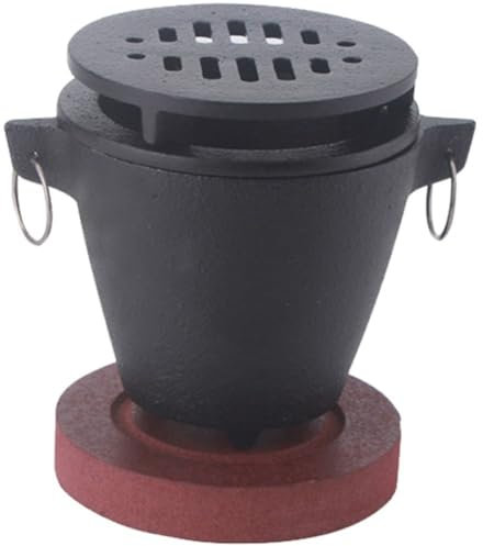 Hibachi Grill, Mini Barbecue a Carbone Portatile Giapponese Senza Fumo per Feste Picnic in Campeggio Persona con Base in Legno E Porta Carburante