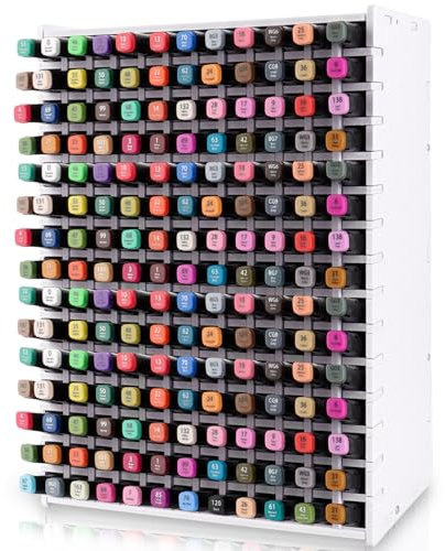 ZOFUN Organizador de 180 bolígrafos, escritorio, soporte para bolígrafos para escritorio, lápices de colores, rotuladores, pequeños artistas, tocador, estante de almacenamiento para 180 marcadores,
