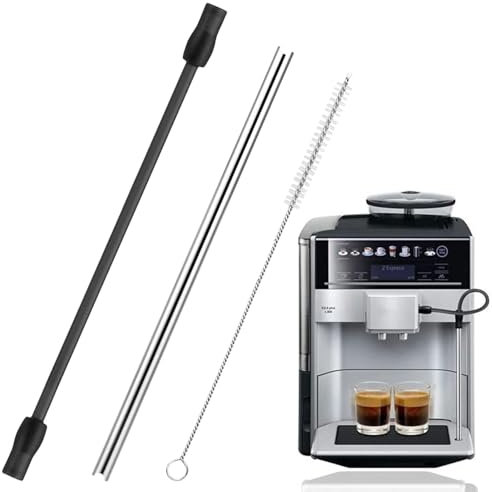 Milchschlauch Edelstahles Milchrohr und Reinigungsbürste Set, Kaffeevollautomat Milchschlauch Ersatzteil Kompatibel mit EQ 6, EQ6 Plus S700, VeroAroma, Kaffeevollautomat Zubehör