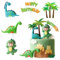SJUNJIE Dino Tortendeko Dinosaurier Junge Kuchendekoration 8 Stück Dinosaurier Tortendeko Taufe Junge Geeignet für Geburtstagsparty Zubehör DIY-Kuchendekoration