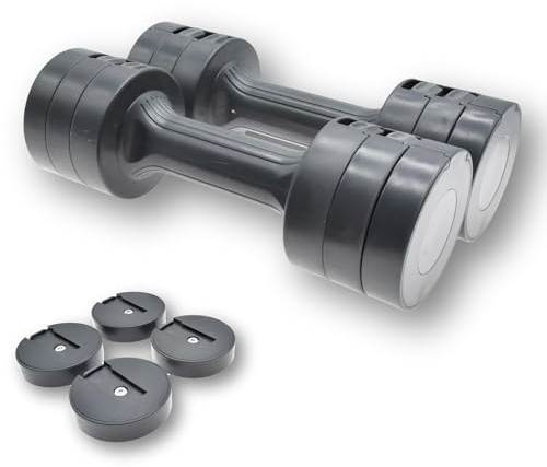 Urban Fitness 2.5kg Adjustable Dumbbell Set, Compact Design, Quick Change System, Customisable Weights, Home Gym Strength Training Equipment, Black
