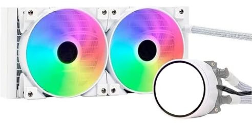 SIMPLETEK - Dissipatore a Liquido Gaming Processore CPU Cooler RGB Colorato Bianco LGA 1700 1200 115X 1156 1155 1150 1151 1366 2011 2066 AM2 AM3 AM4 AM5 AM3+ LGA1700 LGA1200 LGA1156 LGA1155 LGA1366