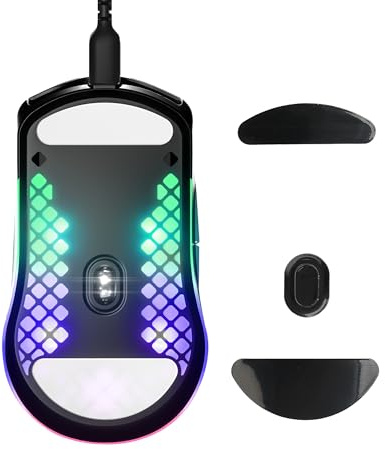 kwmobile Mouse Feet Replacement Compatible with SteelSeries Aerox 3 Computer Mouse Skates Sticker - Black