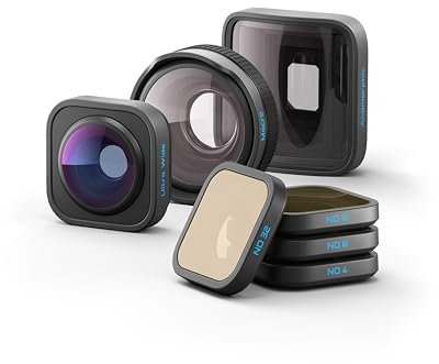 ollection d'objectifs GoPro série HB (HERO13 Black) : Objectif Ultra Grand Angle, Objectif Macro, Objectif anamorphique, Pack de 4 filtres ND et étui